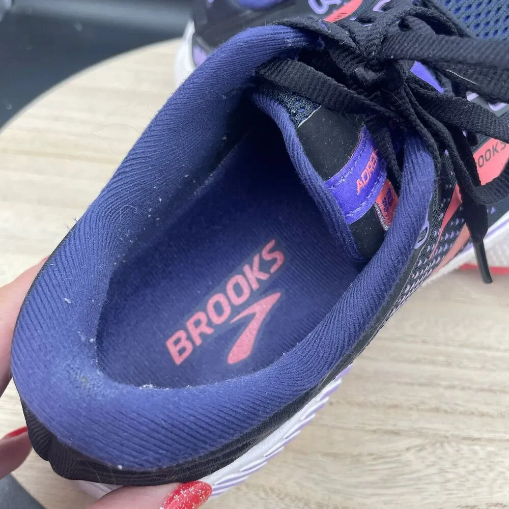 Brooks Adrenaline 22 Women's Running Shoes Blue Pink Size 7.5 Black Coral Purple